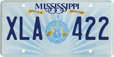 MS license plate XLA422