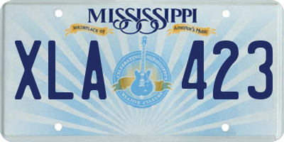 MS license plate XLA423