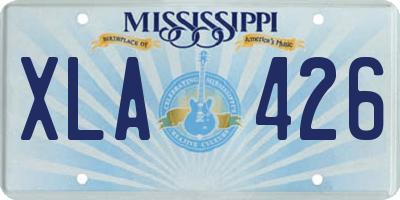 MS license plate XLA426