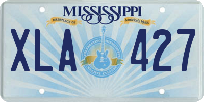 MS license plate XLA427