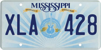 MS license plate XLA428