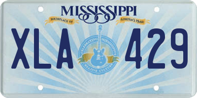 MS license plate XLA429