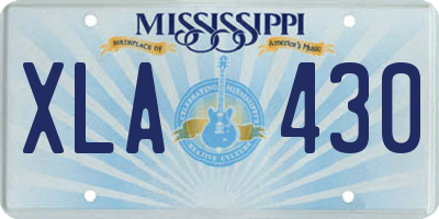 MS license plate XLA430