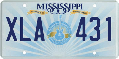 MS license plate XLA431