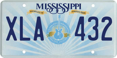 MS license plate XLA432