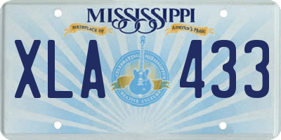 MS license plate XLA433