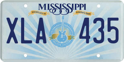 MS license plate XLA435