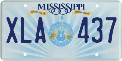 MS license plate XLA437
