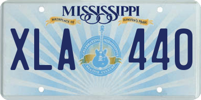 MS license plate XLA440