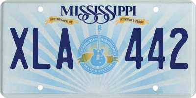 MS license plate XLA442