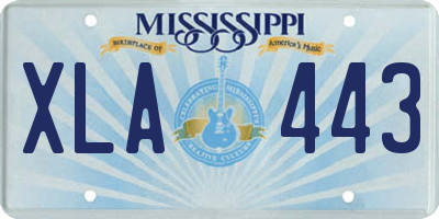 MS license plate XLA443