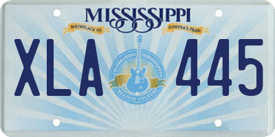 MS license plate XLA445