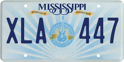 MS license plate XLA447