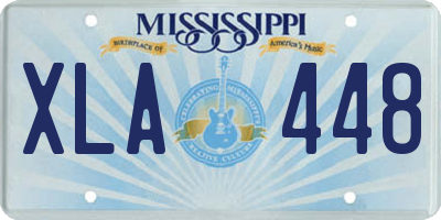 MS license plate XLA448