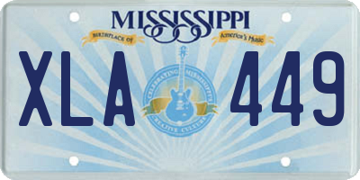 MS license plate XLA449