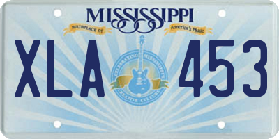 MS license plate XLA453