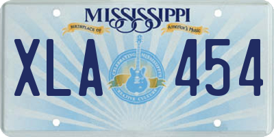 MS license plate XLA454