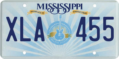 MS license plate XLA455