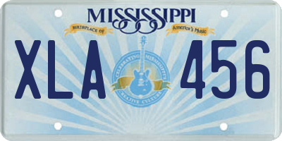 MS license plate XLA456