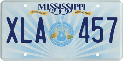 MS license plate XLA457