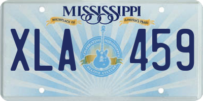 MS license plate XLA459