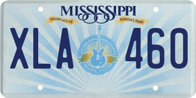 MS license plate XLA460