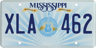 MS license plate XLA462