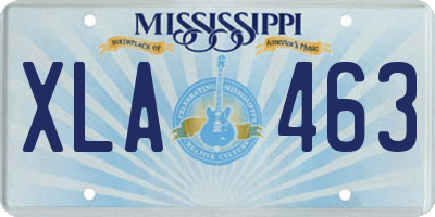 MS license plate XLA463