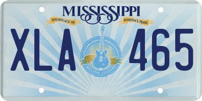 MS license plate XLA465