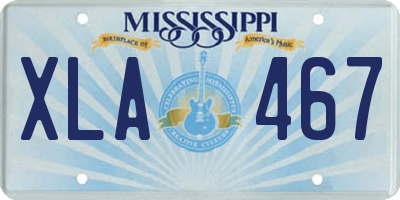 MS license plate XLA467