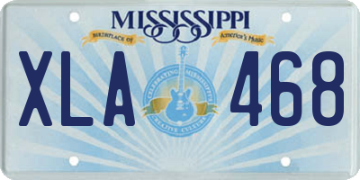 MS license plate XLA468