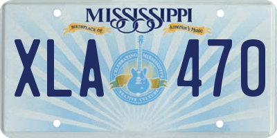MS license plate XLA470