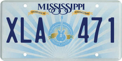 MS license plate XLA471
