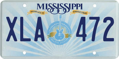 MS license plate XLA472