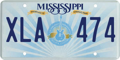 MS license plate XLA474