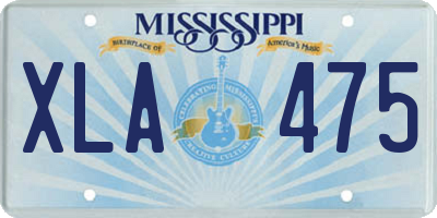 MS license plate XLA475