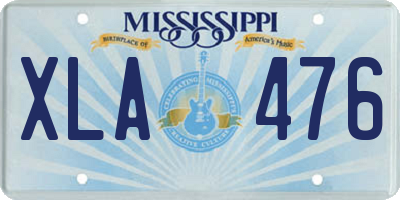 MS license plate XLA476