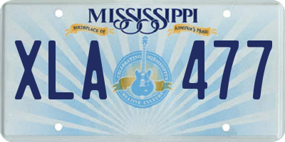 MS license plate XLA477