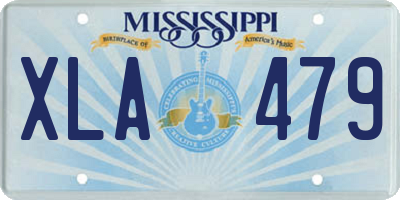 MS license plate XLA479