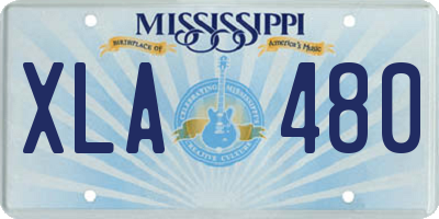 MS license plate XLA480