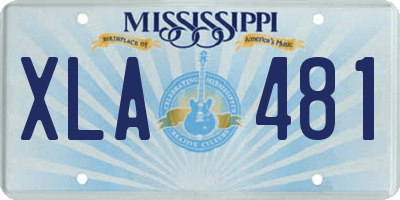 MS license plate XLA481