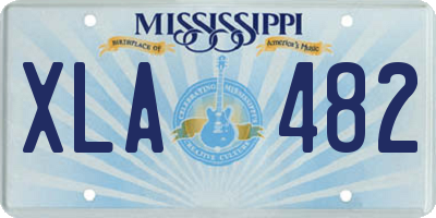 MS license plate XLA482