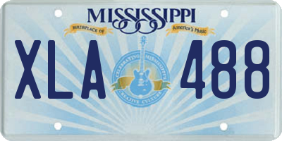 MS license plate XLA488