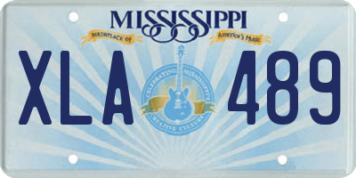 MS license plate XLA489