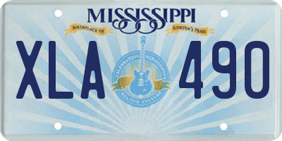 MS license plate XLA490