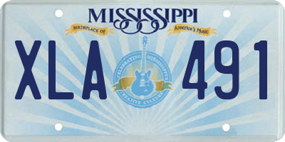 MS license plate XLA491
