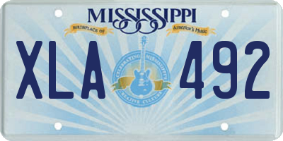 MS license plate XLA492