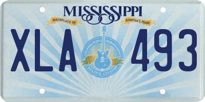 MS license plate XLA493