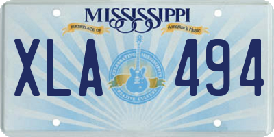 MS license plate XLA494