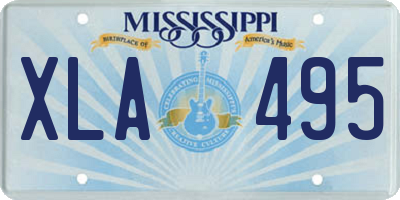 MS license plate XLA495